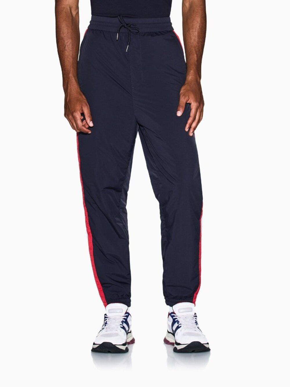 Armani Exchange Side Stripe Track Pants Navy Red White Joggers Size 29 - Picture 4 of 6